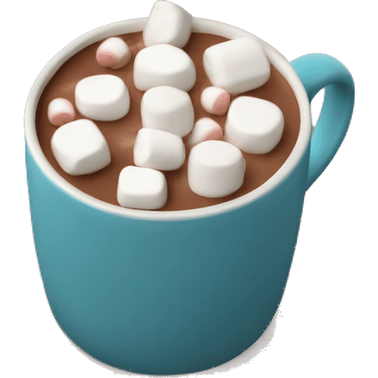 Mug of hot chocolate with mini marshmallows emoji