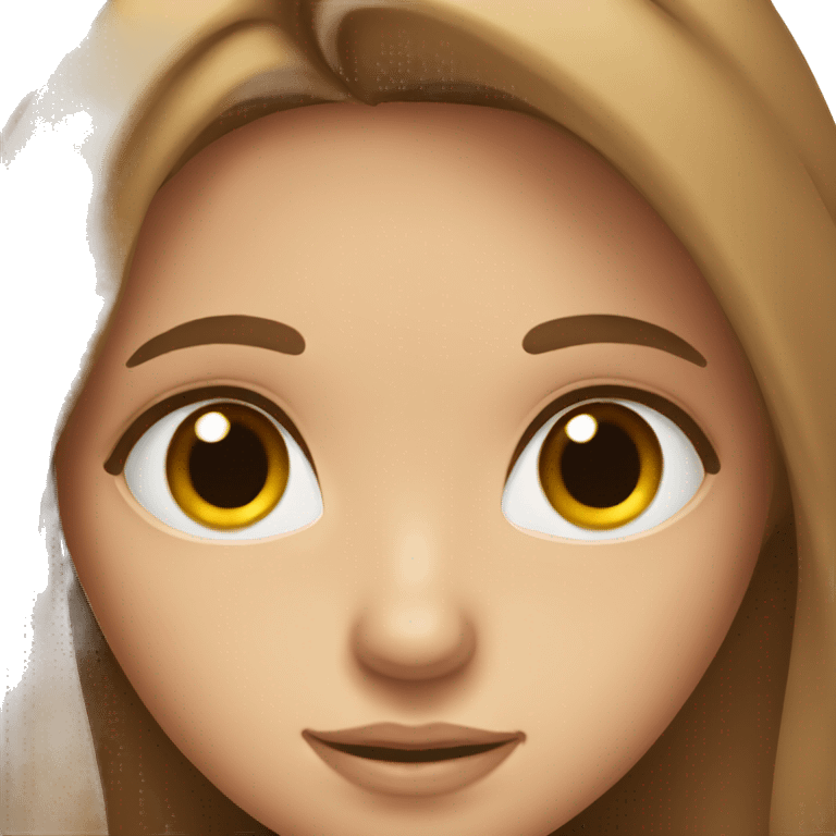 Girl with long brown hair brown eyes long eyelashes  emoji