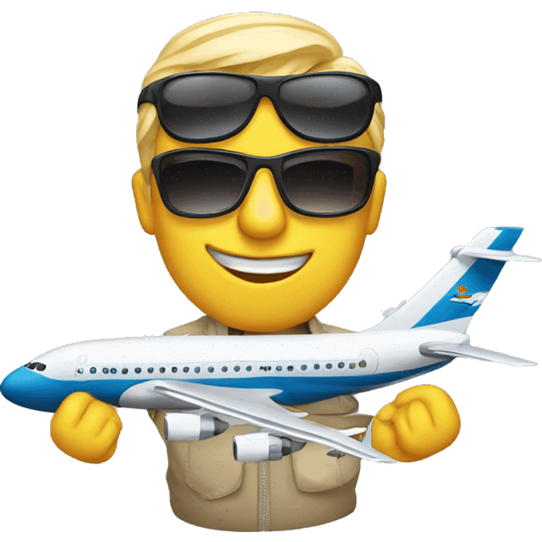 Airplane wearing sunglasses emoji