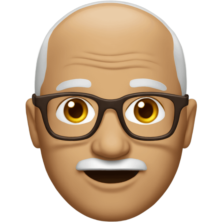 brown older man glasses bald  emoji