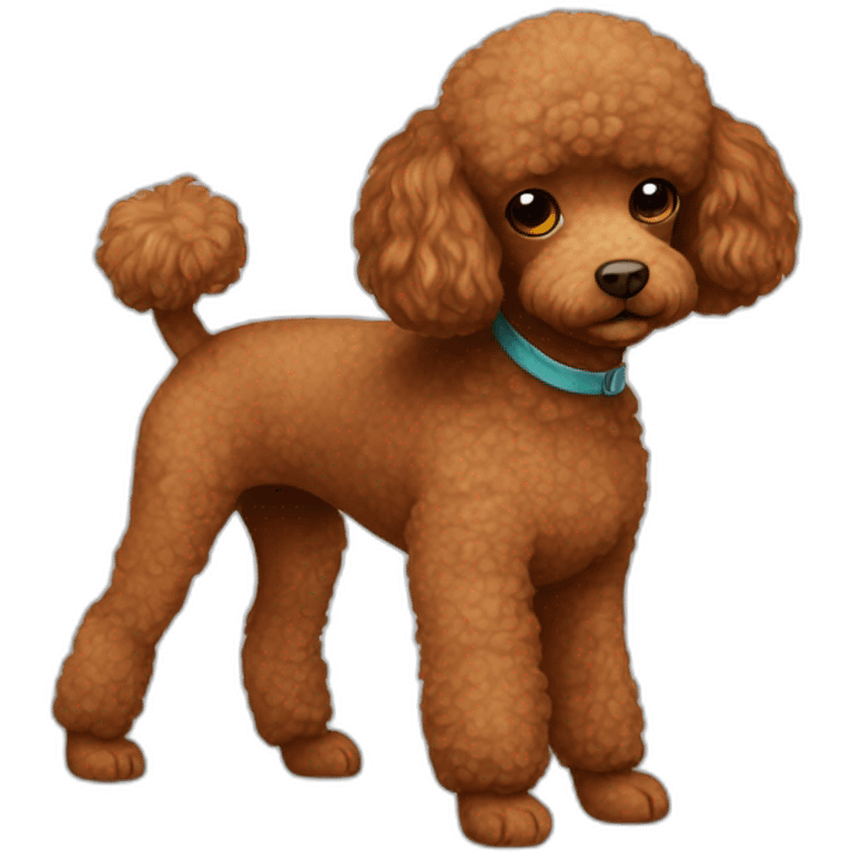 Brown-toy-poodle-with-teddy-bear-haircut emoji