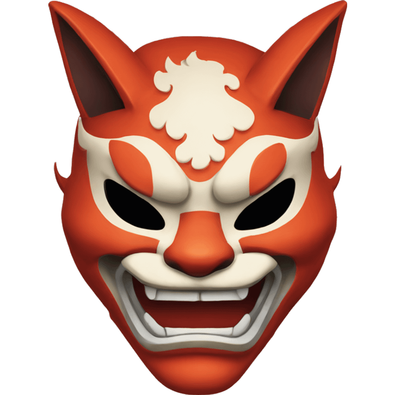 Oni kitsune japanese mask emoji