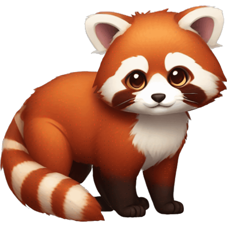 Red Panda Cat hybrid full body emoji