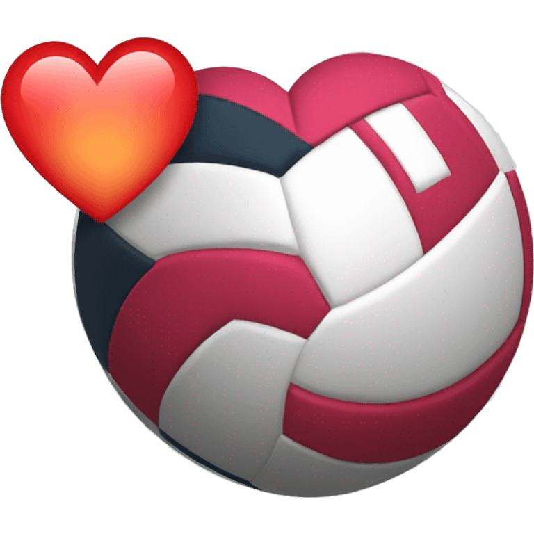 Volleyball with heart emoji