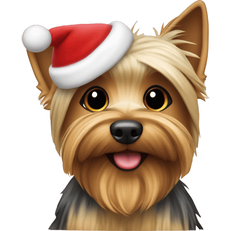 Mini Yorkshiere Terrier in Christmas Outfit emoji