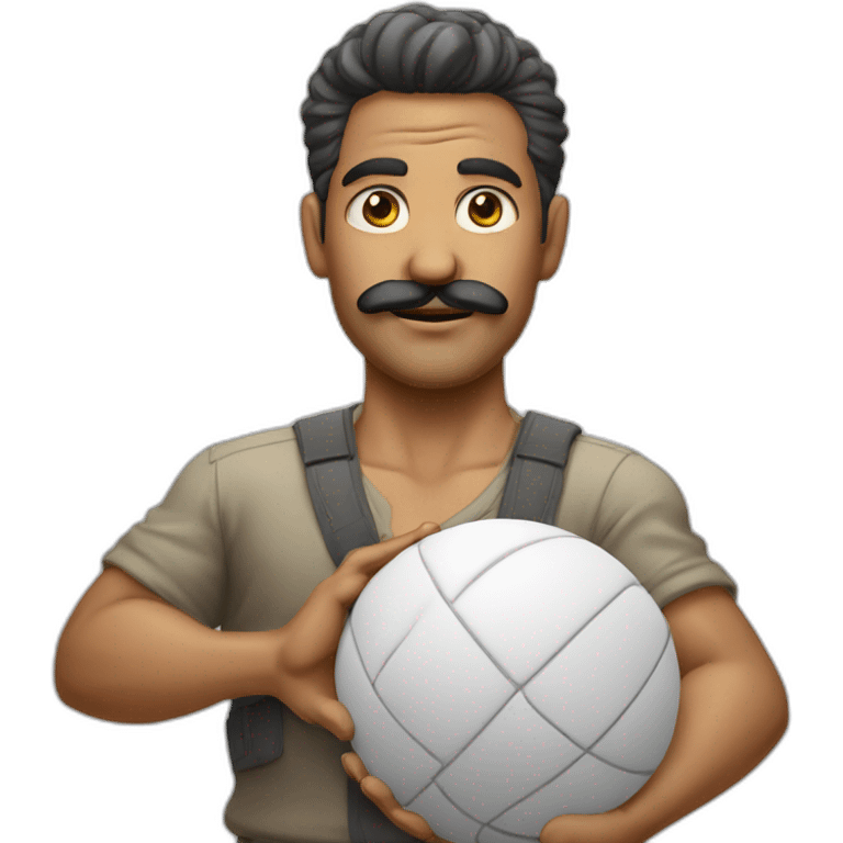  Expressively strenuously carrying heavy balls white Cuban Man with mustache emoji