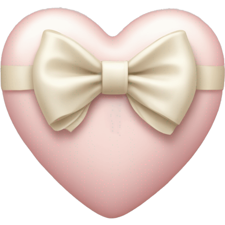 light pink heart with a cream bow wrapped around it  emoji