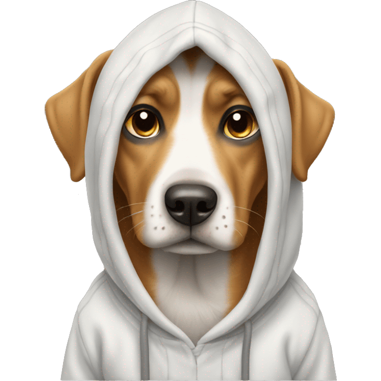 Dog wearing a hoddie  emoji