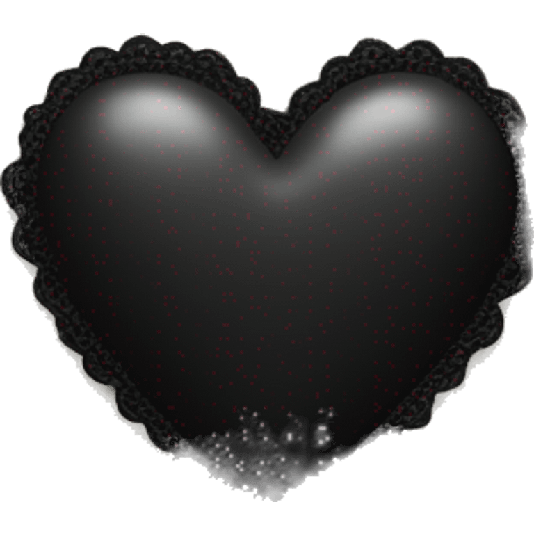 Black heart with lace around the edges emoji