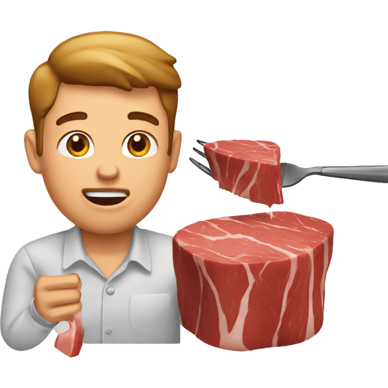 A man eats steak  emoji