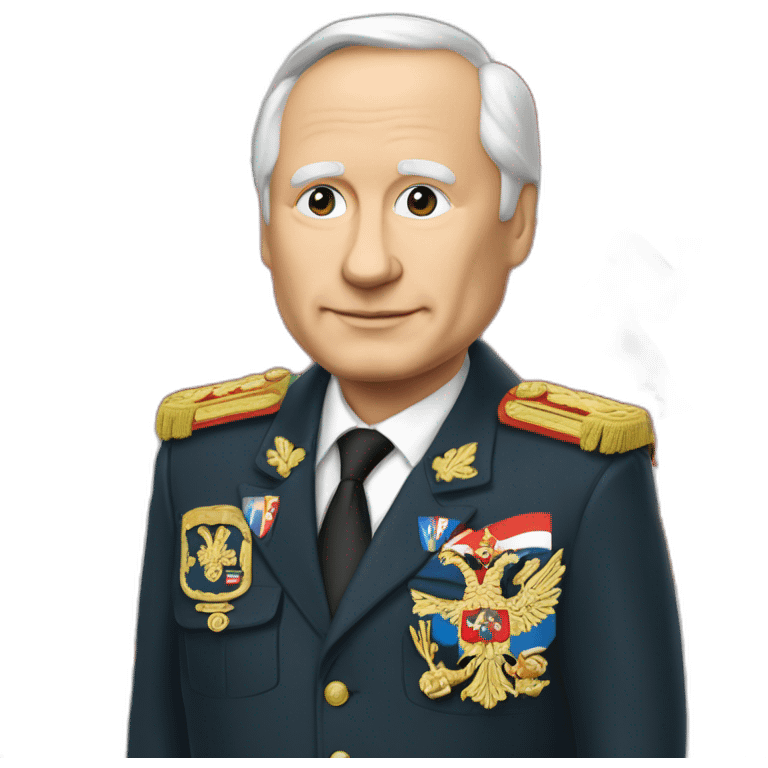 Le président poutine avec drapeau russe  emoji