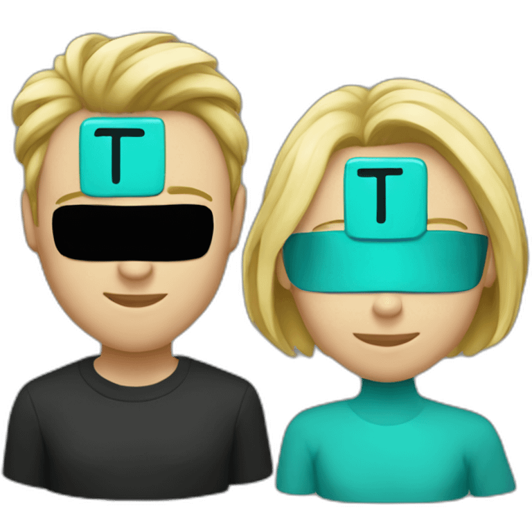 two characters, one after the other, one is a black lowercase letter t and the other is a turquose verical bar emoji