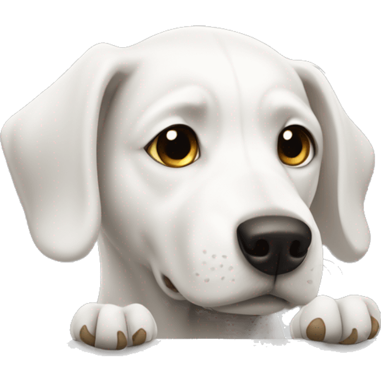 White dog paws peeking over edge emoji