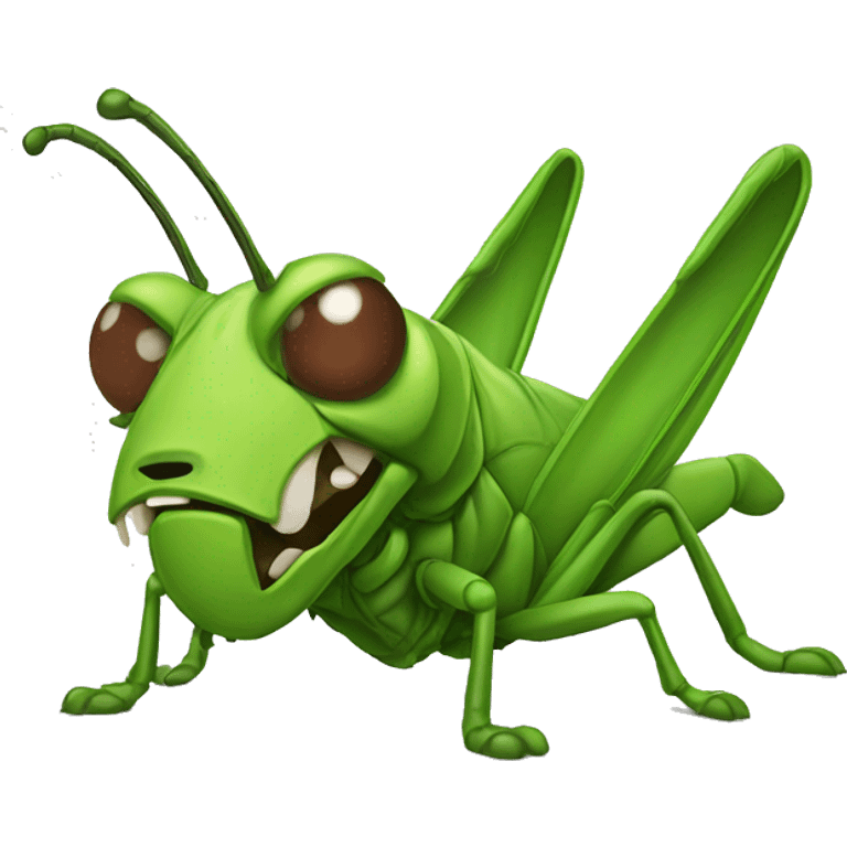 Furiously mad grasshopper emoji