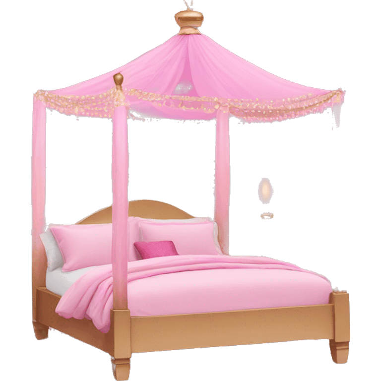 Pink ombre bed with glitter and chandelier  emoji