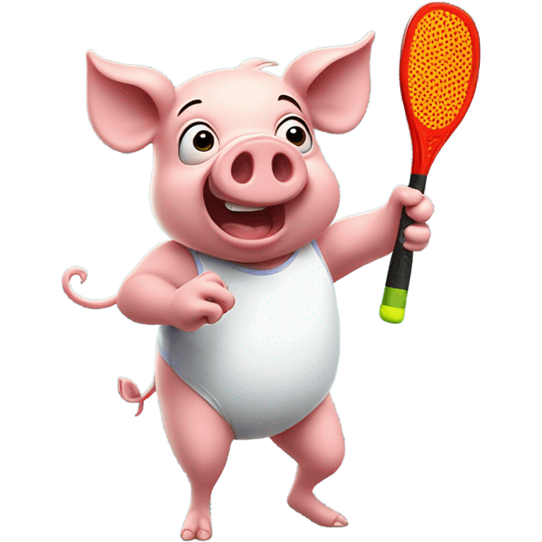 Pig playing pickleball emoji