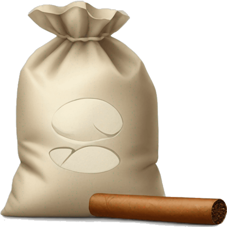 a bag of flour smokes a cigar emoji