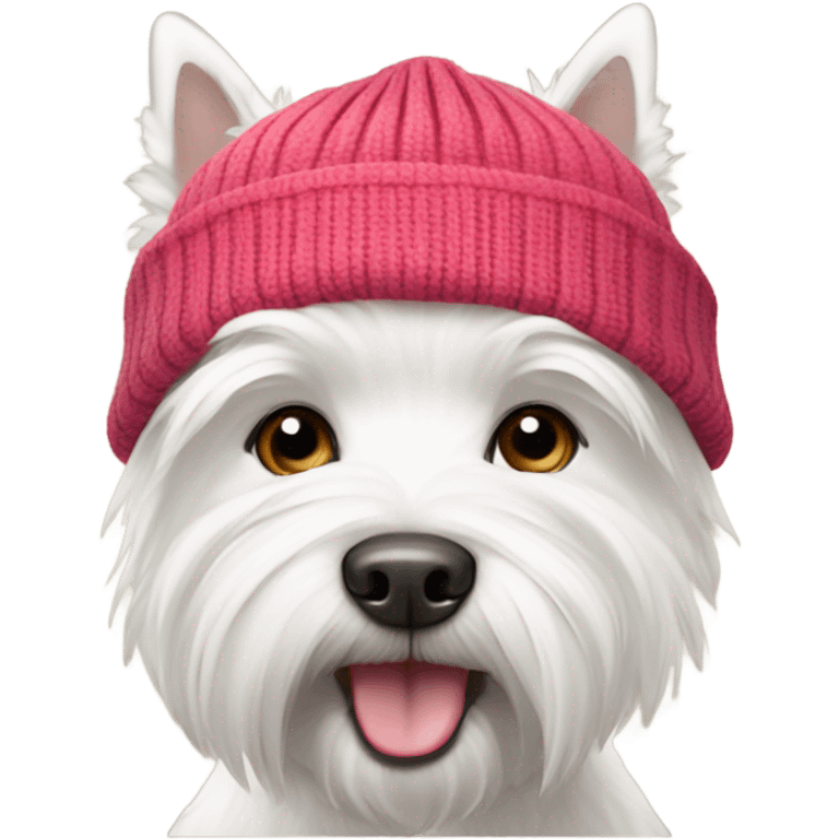 west highland white terrier with a beanie emoji