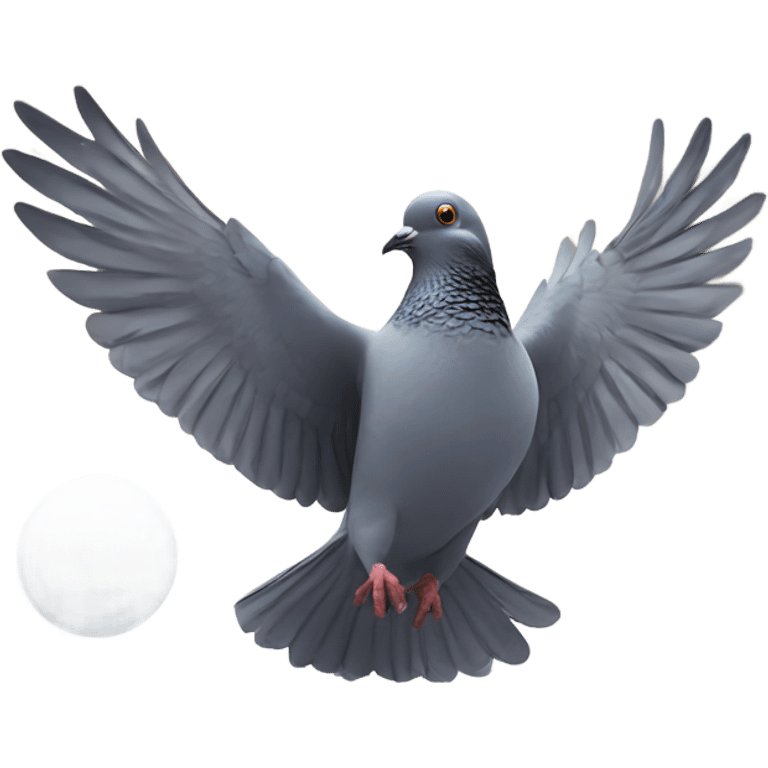 Pigeon throwing a snowball  emoji