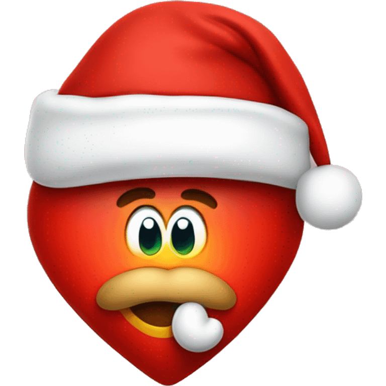 red heart with Santa hat on top emoji