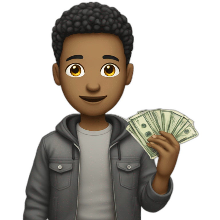 white skinned young hustler with money emoji