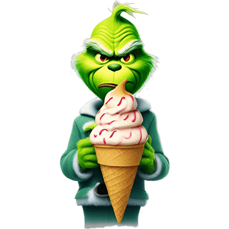 The grinch with ice cream cone emoji