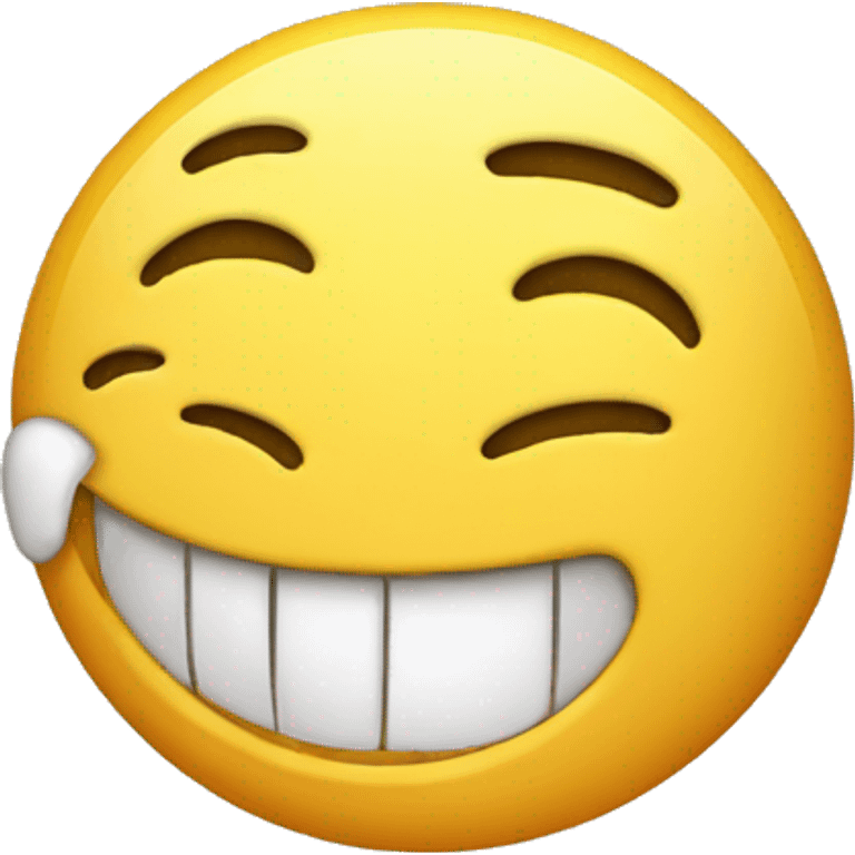 Fake smiling emoji being irritated emoji