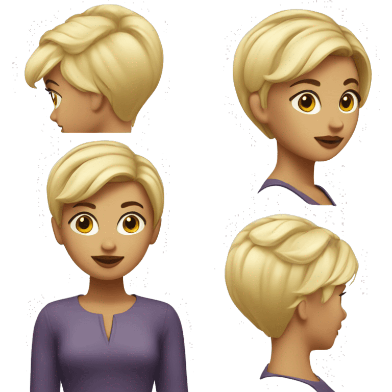 blonde girl with upturned super short hairstyle emoji