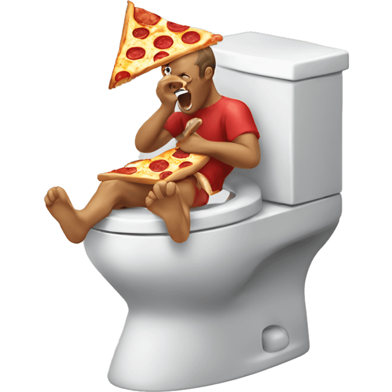 Skibidi toilet eating pizza emoji