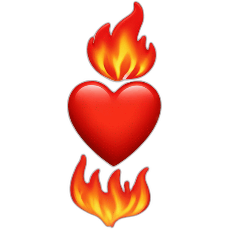 red heart with red flames emoji