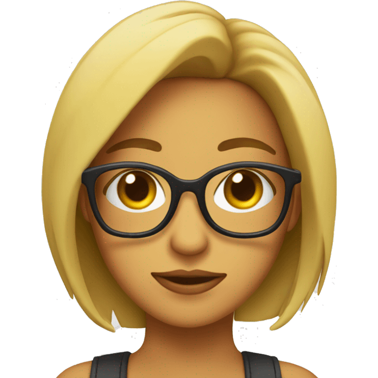 chica con lentes emoji