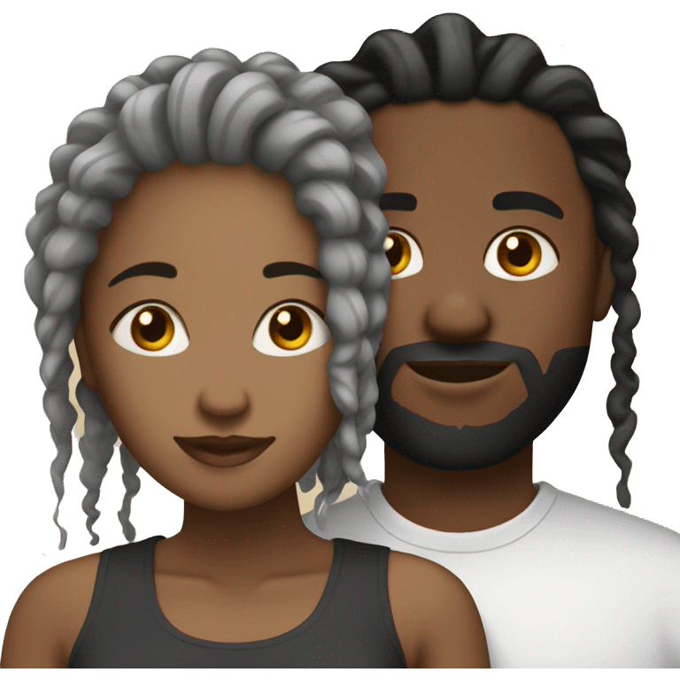 Black couple with medium  locs  emoji