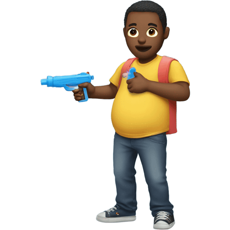 Pregnant man with a water gun emoji