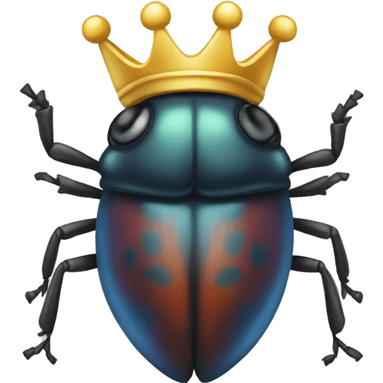 bug with crown emoji