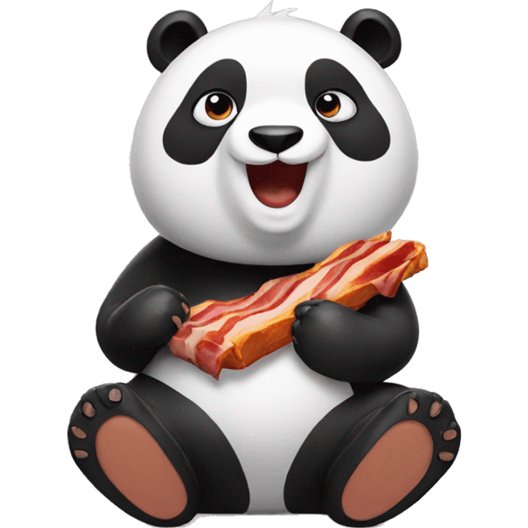 Big Panda eating bacon  emoji