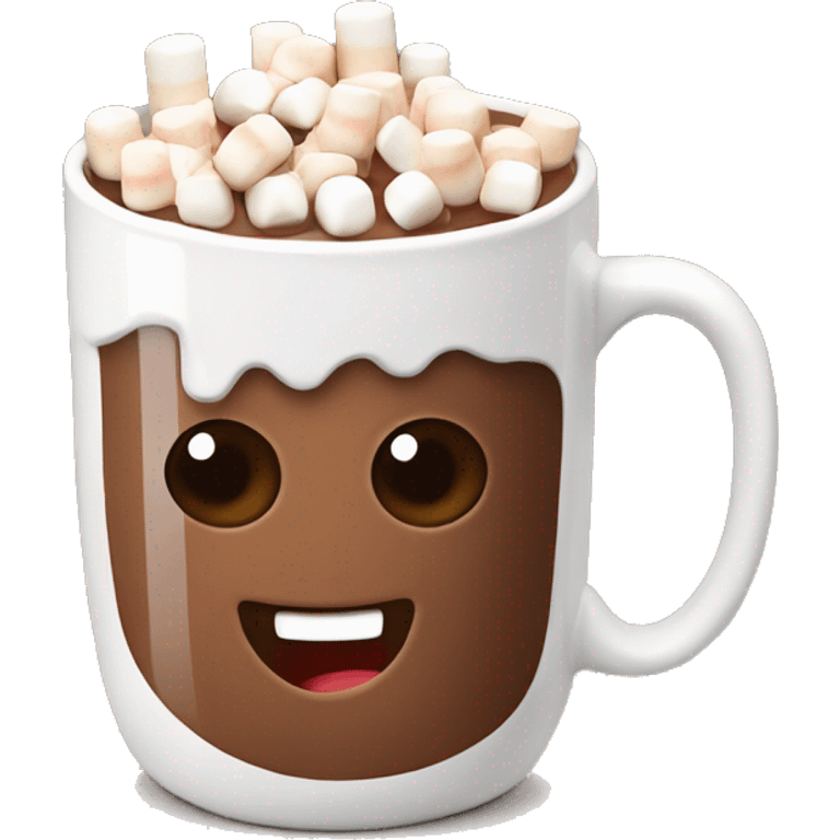 Hot chocolate mug with marshmallows on top emoji