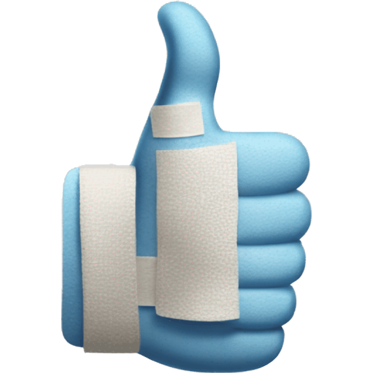 A thumbs up with a bandage on the thumb  emoji