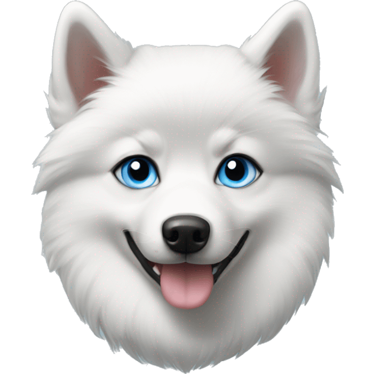 White black pomsky blue eyes emoji