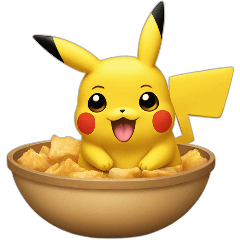 Pikachu qui mange du poulet  emoji