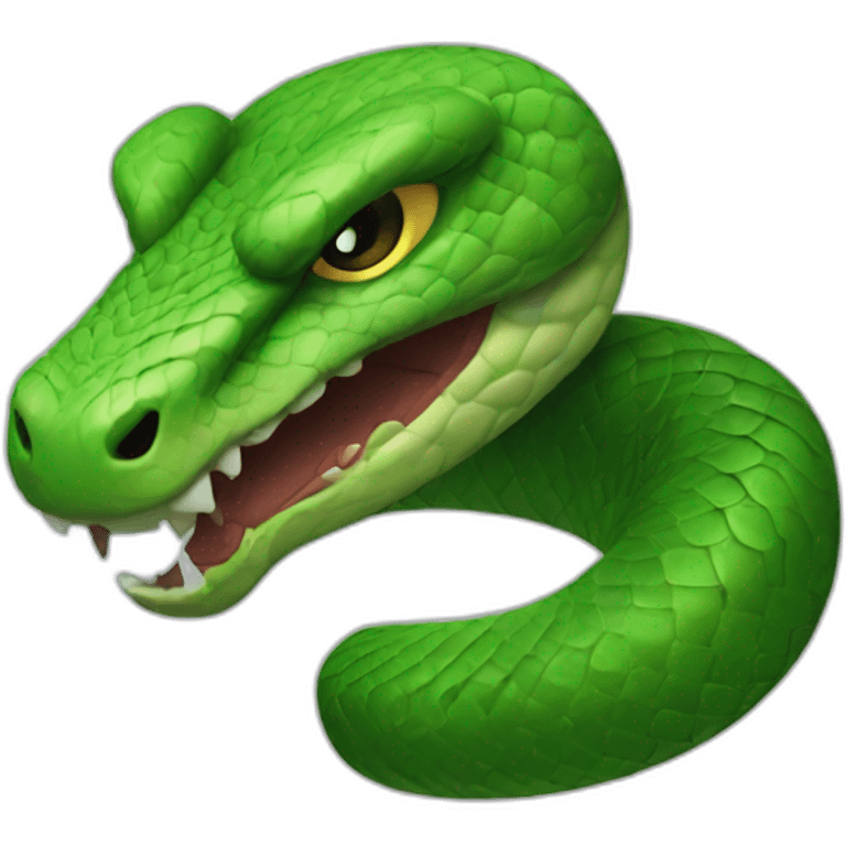 Green angry Snake head emoji