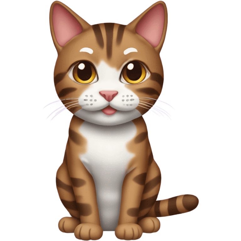 Brown tabby cat with yogurt  emoji