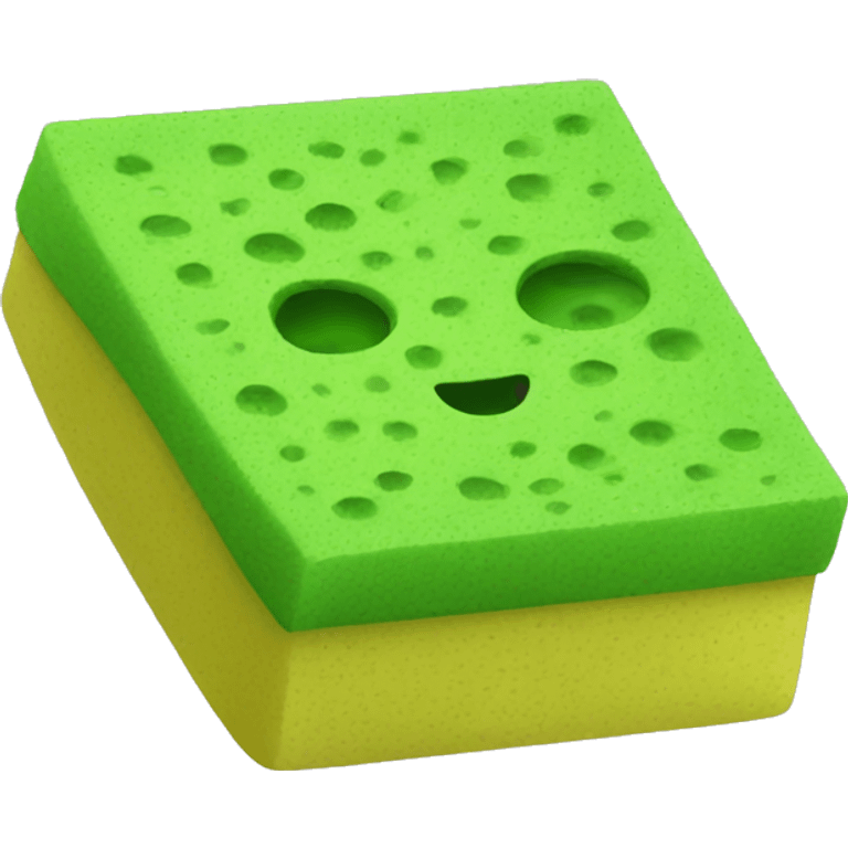 green flat square dish sponge emoji