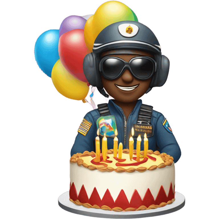 Rolando cooler as a fighter pilot celebrating his birthday emoji