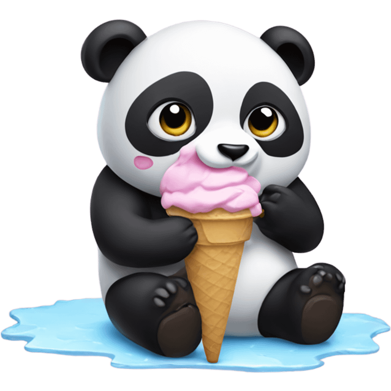 Panda eating ice cream emoji