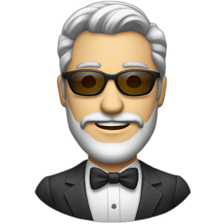 a gentleman, beard, sunglasses, slicked grey hair emoji