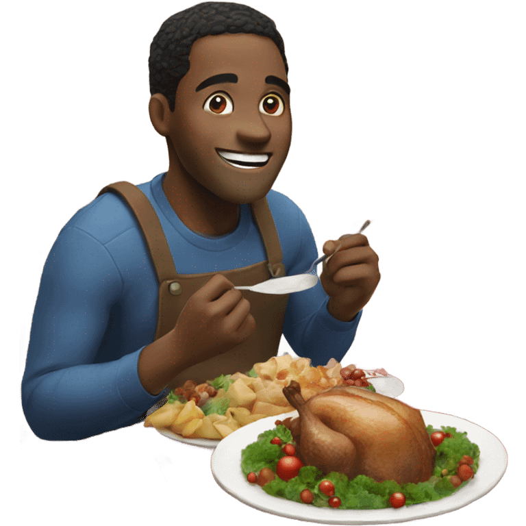 Happy eating Christmas dinner  emoji