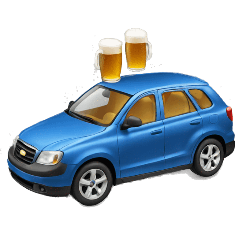 Car with a beer emoji