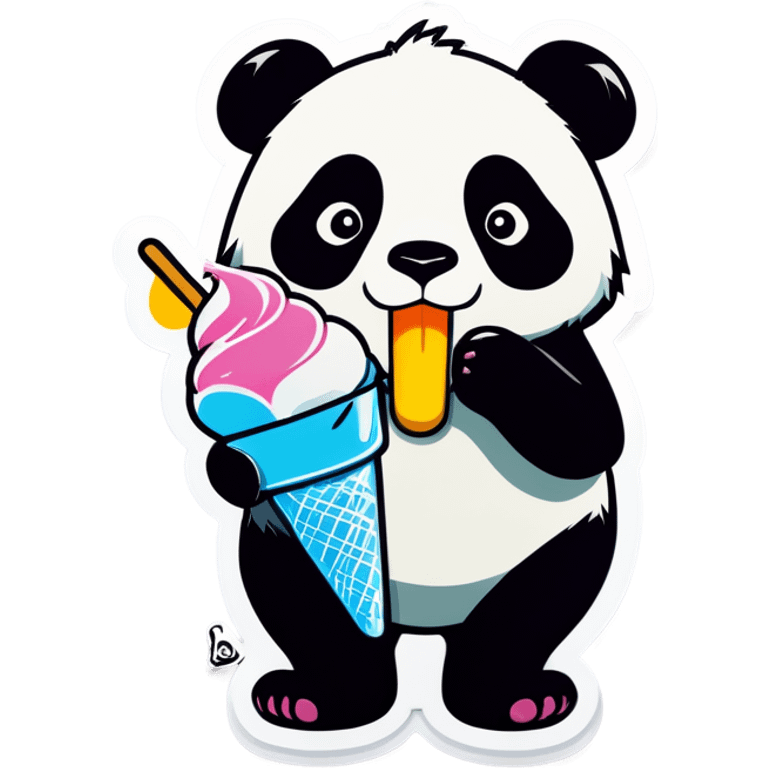 Panda eating ice cream emoji