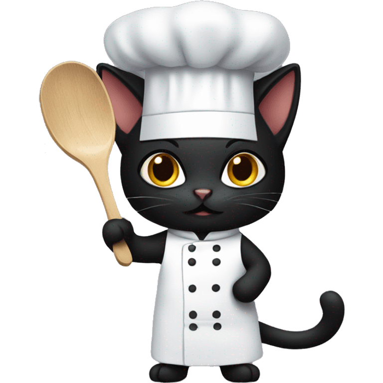 Black cat chef emoji