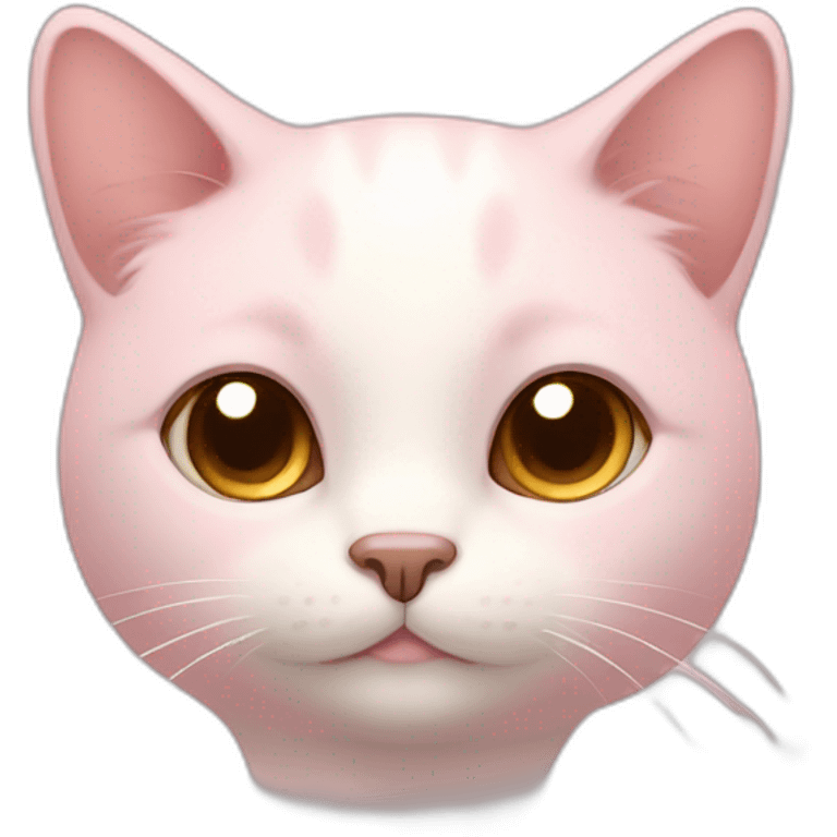 Light soft pink cloudy cat with brown eyes  emoji